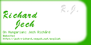 richard jech business card